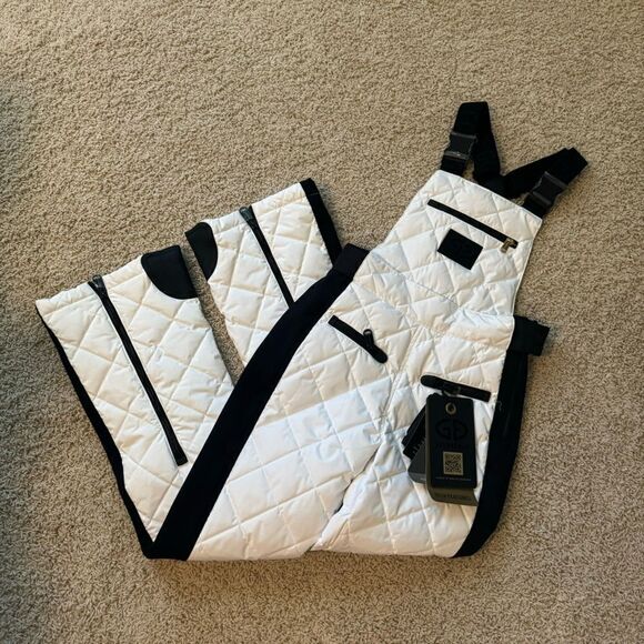 Goldbergh Agnes Cecile Ski Bibs Pants Salopettes White Black NWT US 4 - Picture 3 of 10